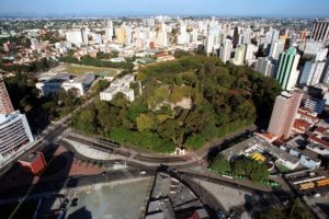 Curitiba, Bairro Centro, Vista Aérea Geral do Passeio Público no ando de 2000